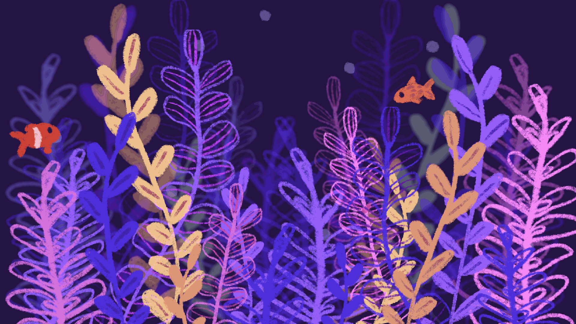 Underwater life animation with choosen colors
